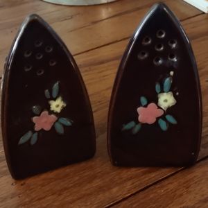 Vintage salt n pepper shakers Iron salt and pepper shakers clothes iron decor